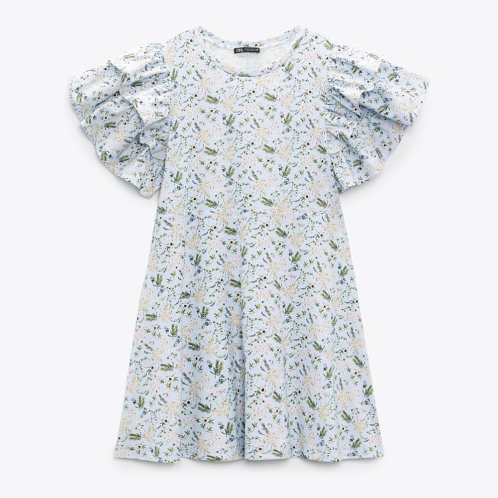 Zara Ruffle Print Dress
